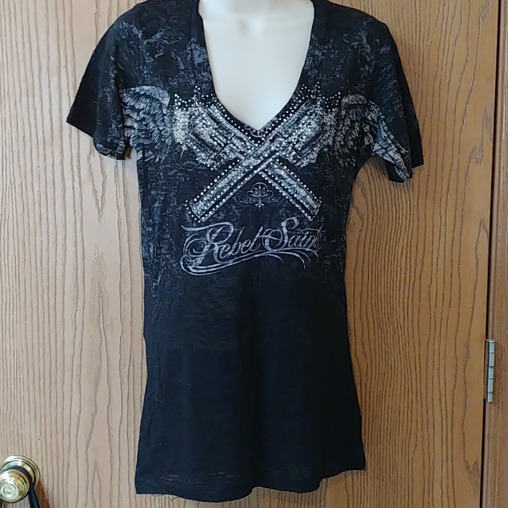 Rebel Saints Graphic Burn Out Tee